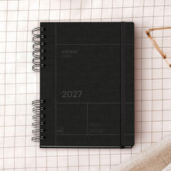 Agenda Miquelrius Plus Wire-O Semana Vista Multiling&uuml;e 2027 Negro