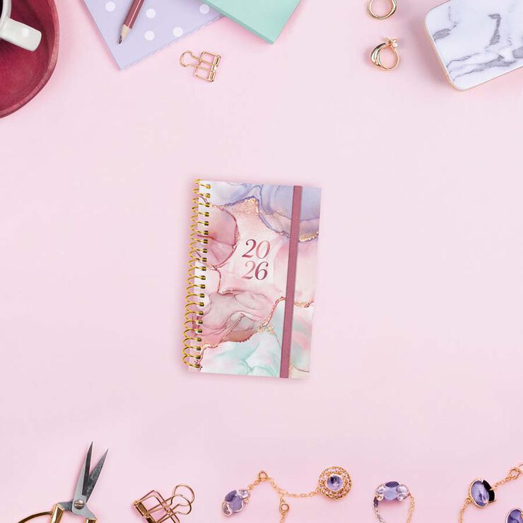 Agenda Finocam Design Collection E3 sem/vista horizontal cat 2026 Goldy