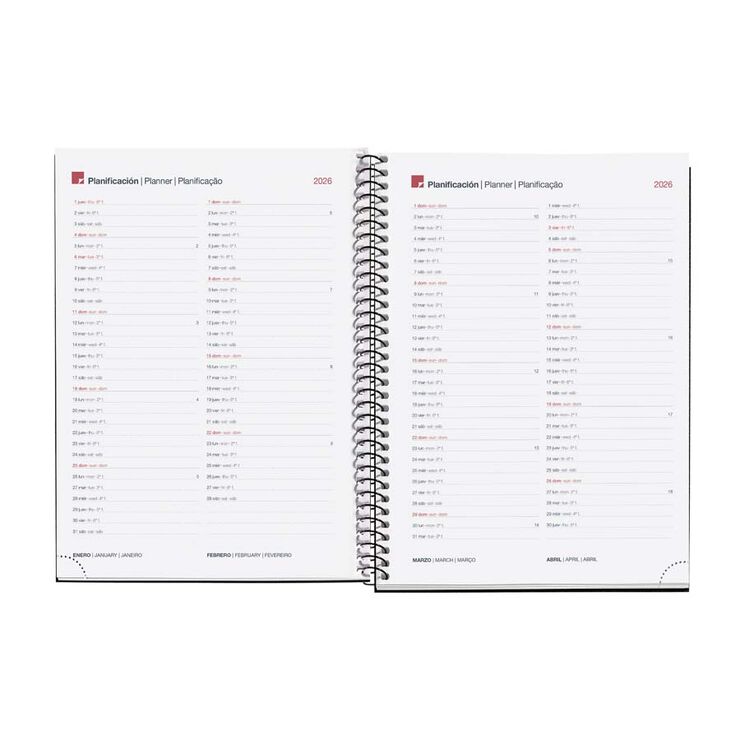 Agenda Espiral Miquelrius Plus setm/vista mult 2026 City gris