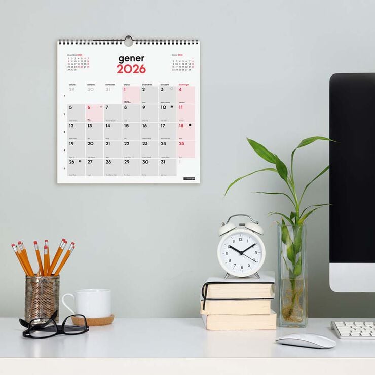 Calendario pared Finocam Escribir 30x30 2026 catalán