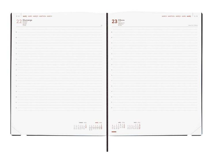 Agenda Finocam Mara Y12 día/pág cat 2026 negro