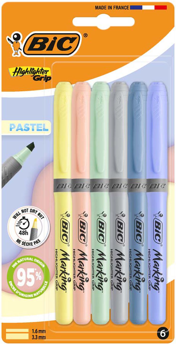 Marcador fluorescent Pastel Brif Mineral 6 colors