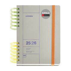 Agenda escolar Miquelrius Plus setm/vista cat 2025-26 gris