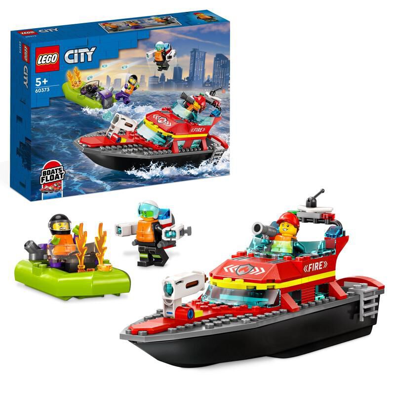 LEGO&reg; City Lancha de Rescate de Bomberos y Zodiac 60373