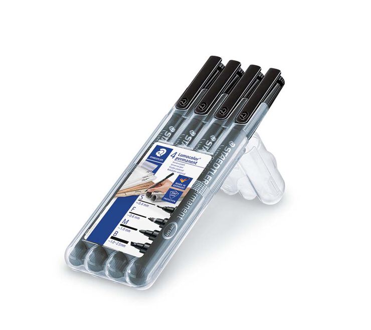 Retoladors permanents Staedtler Lumocolor S/F/M/B 4u