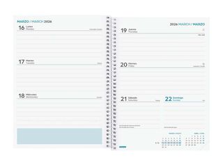 Agenda Finocam escolar Cool 1/4 sem/vista cas 2025-26 azul