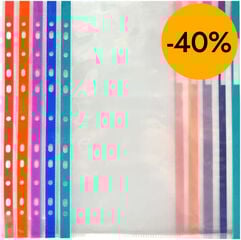 Funda/Bolsa multitaladro A4 Cristal margen color 10u