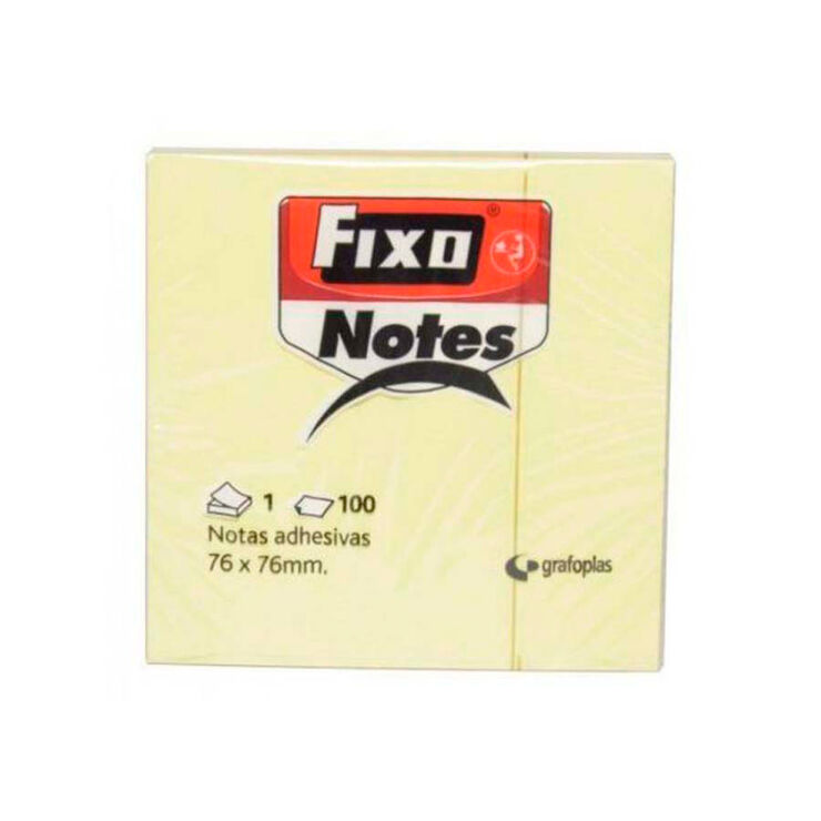 Notas adhesivas Fixo 76x76mm amarillo 100 hojas