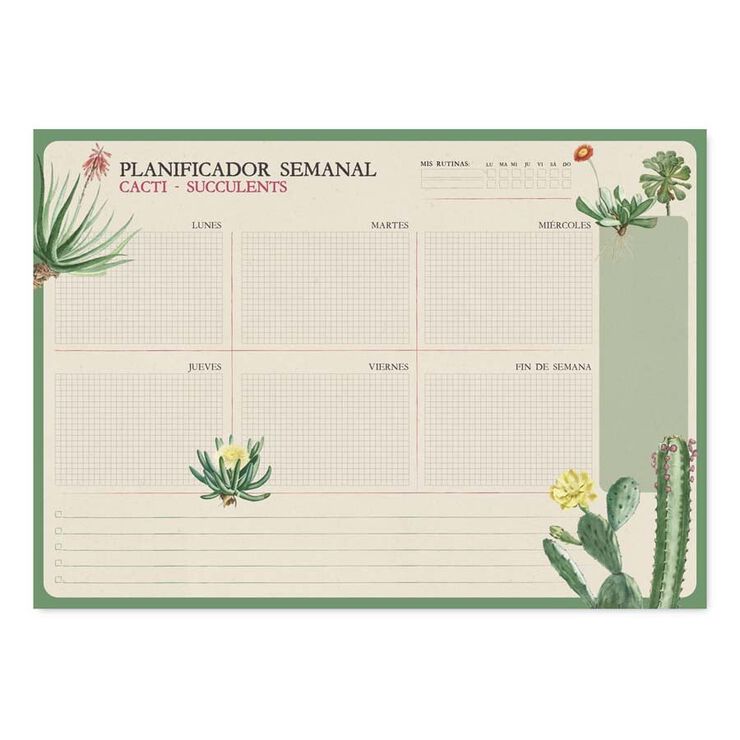 Planificador Setmanal A4 Kokonote Botanical Cacti catal&agrave;