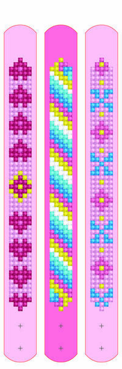 Diamond Dotz Pack de 3 brazaletes color rosa