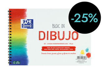 Bloc espiral dibuix Oxford A5 20 fulls