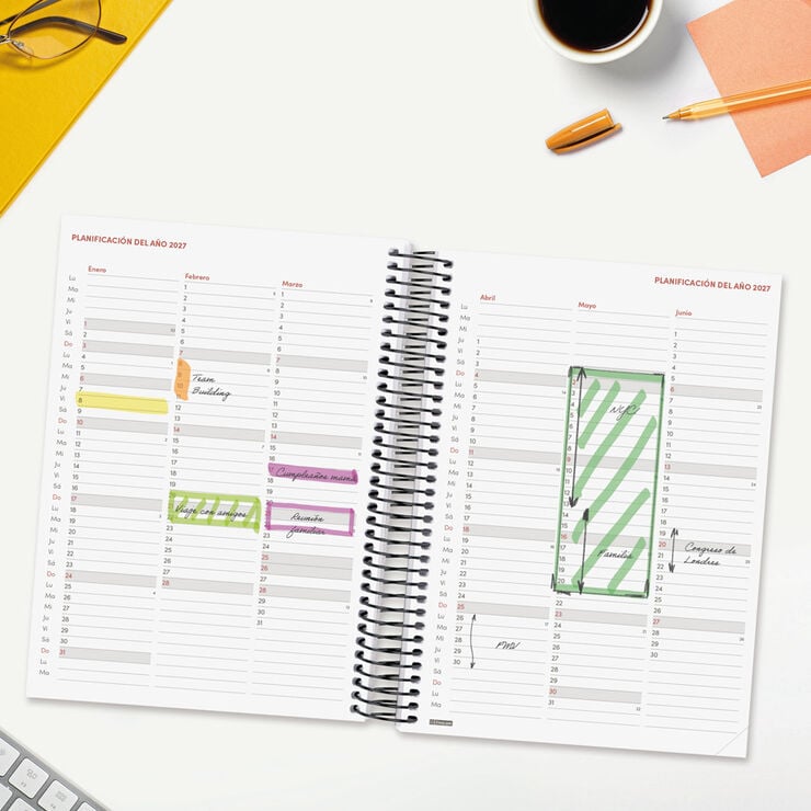 Agenda Finocam Year Dia P&agrave;gina 2027 Castell&agrave; Negre