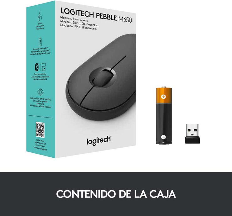 Ratolí Logitech Bluetooth Pebble M350 Grafit