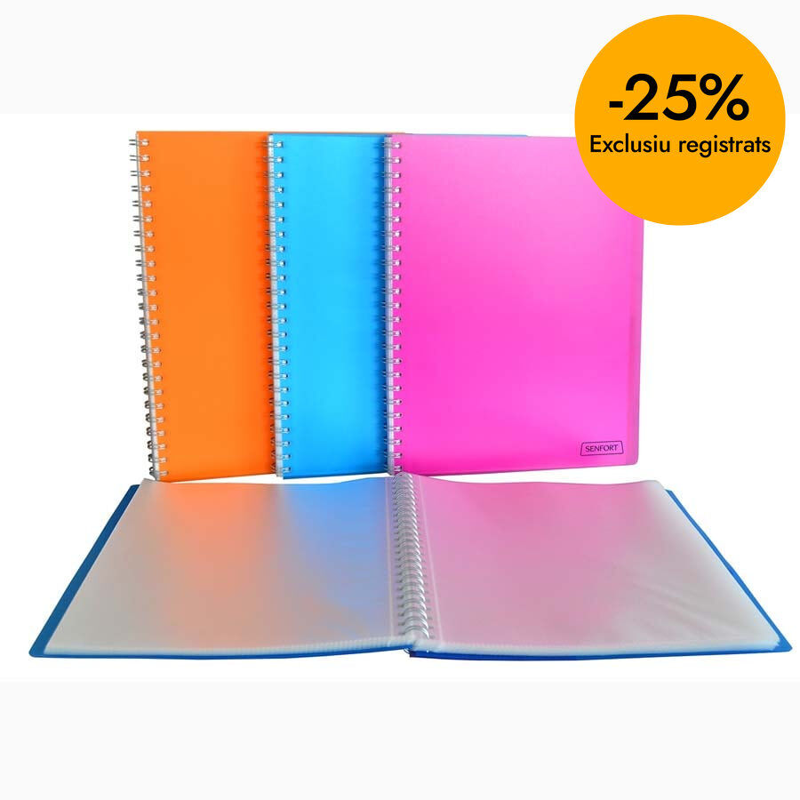 Carpeta espiral 50 fundas A4 Senfort