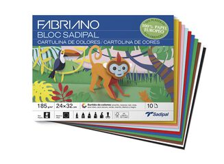 Bloc de Cartulinas Sadipal 24x32cm colores surtidos 10 hojas