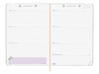 Agenda Finocam Moniquilla Semana Vista Horizontal 2027 Castellano Rosa