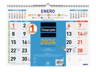 Calendari paret Finocam Color Mixte L 43X31 2024 cas