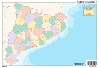 Mapa mudo político Catalunya (Color) - Pack 50 uds