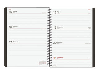 Agenda Finocam My Semana Vista Horizontal 2027 Catal&aacute;n Negro