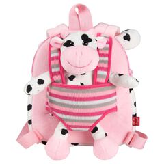 Mochila reversible con Peluche Vaca Perletti