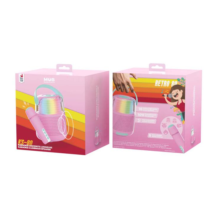 Altavoz con Micrófono Wondee rosa