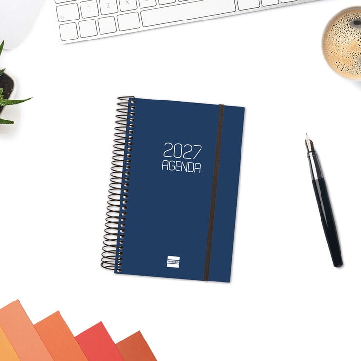 Agenda Finocam Opaque D&iacute;a P&aacute;gina 2027 Catal&aacute;n Azul