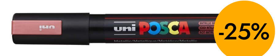 Rotulador Posca PC-5M 1,8-2,5mm rojo metal