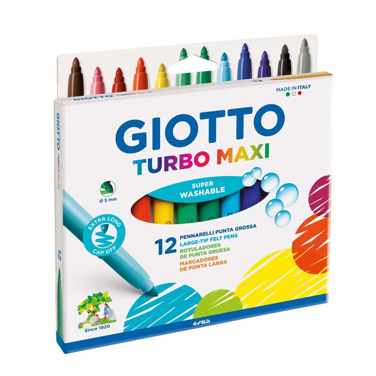 Retoladors de colors Giotto Turbo Maxi 12 colors