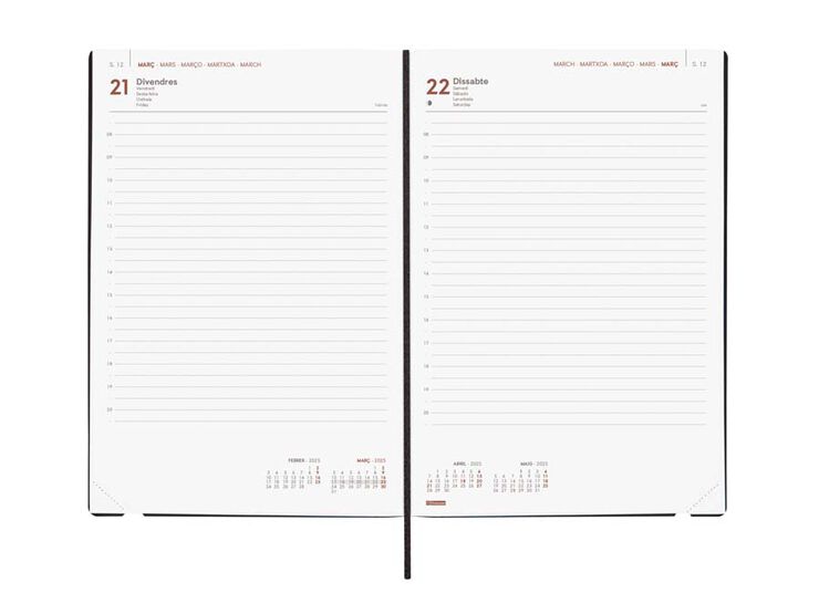 Agenda Finocam Mara Y11 dia/pàg cat 2025 negre