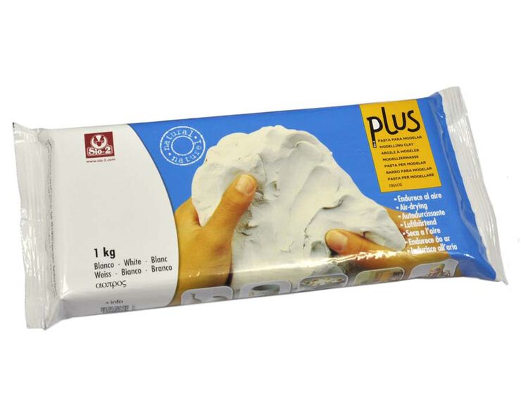 Barro endurecible Sio-2 Plus 1kg blanco