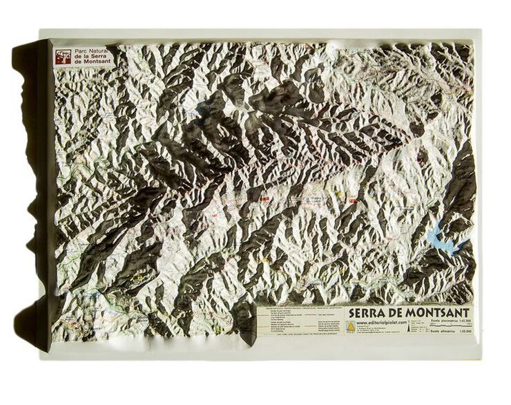 Mapa en relleu de la Serra de Montsant