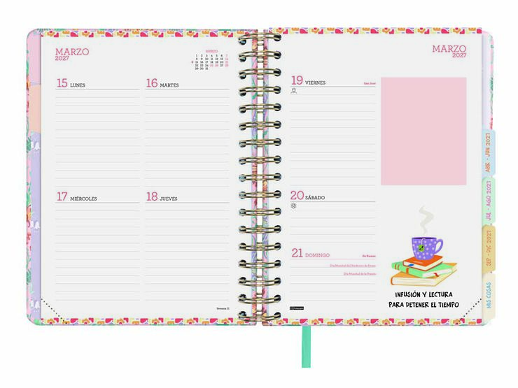 Agenda Finocam 16M Vitae 1/4 Sem/Vista Castellano 2026-27 Rosa