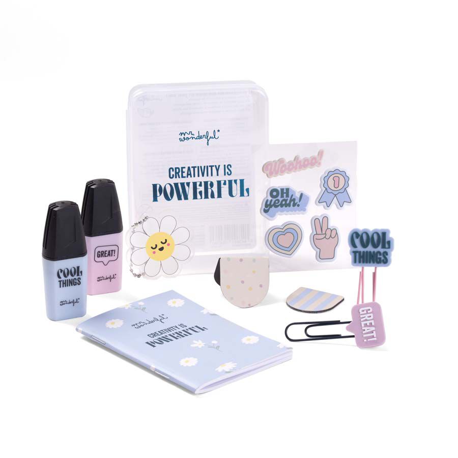Kit Mr. Wonderful per pesonalitzar agenda Creativity is powerful