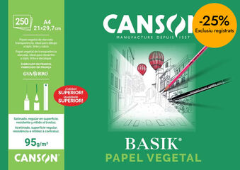 Paper vegetal Canson A4 250 fulls