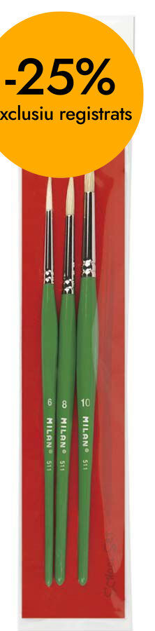 Pinceles escolares Milan 511 n&ordm; 6-8-10 3u
