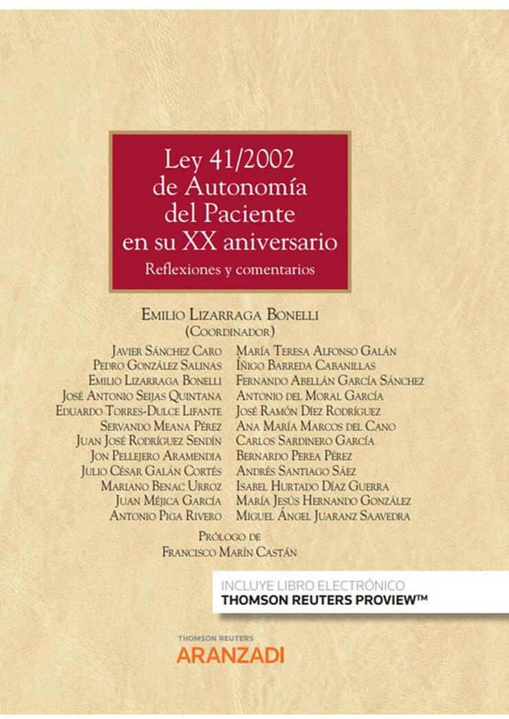 Ley 41/2002 de autonomía del paciente en su XX aniversario