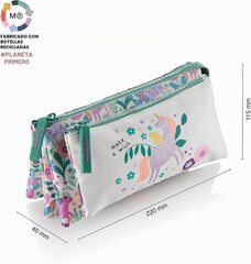 Estuche Cu&aacute;druple MQR Magic Unicorn