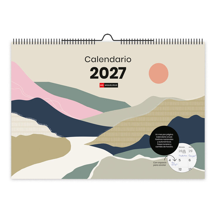 Calendario Miquelrius Pared A3 Castellano Cims 2027 Multicolor