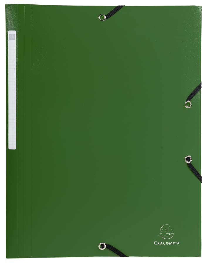 Carpeta solapas y gomas A4 Exacompta verde oscuro