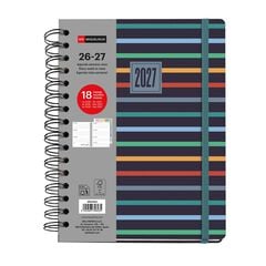 Agenda Miquel Rius 18 Meses Wire-O Plus sem/vista multiling&uuml;e 2026-2027 Stripes