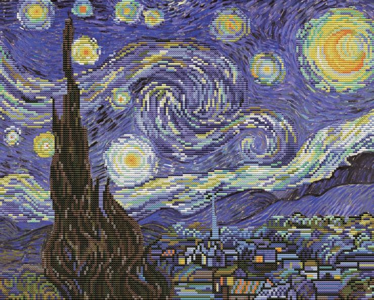 Kit Punto de Cruz Ladybird Starry Night