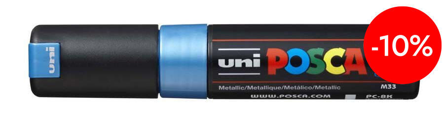 Rotulador Posca PC-8K 8mm azul metal