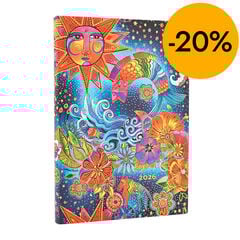 Agenda Paperblanks Flexi Magia Celeste Midi apaisada sem/vista caso 2026