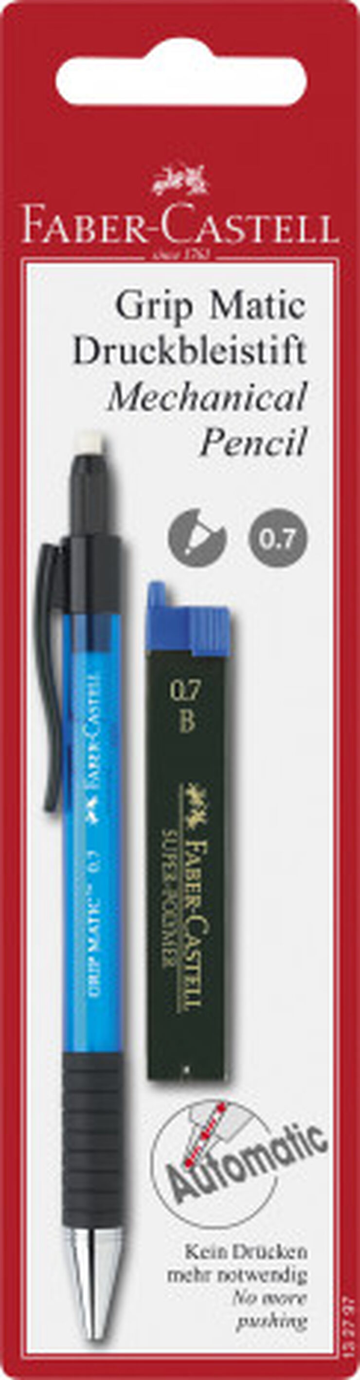 Portaminas Faber-Castell Grip Matic 0,7mm con 12 minas