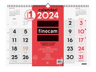 Calendario pared Finocam Números Grandes L 2024 cat