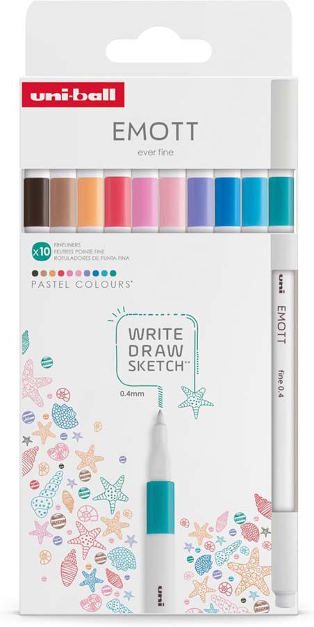 Rotuladores Emott Uni-Ball Emott 10 colores Pastel
