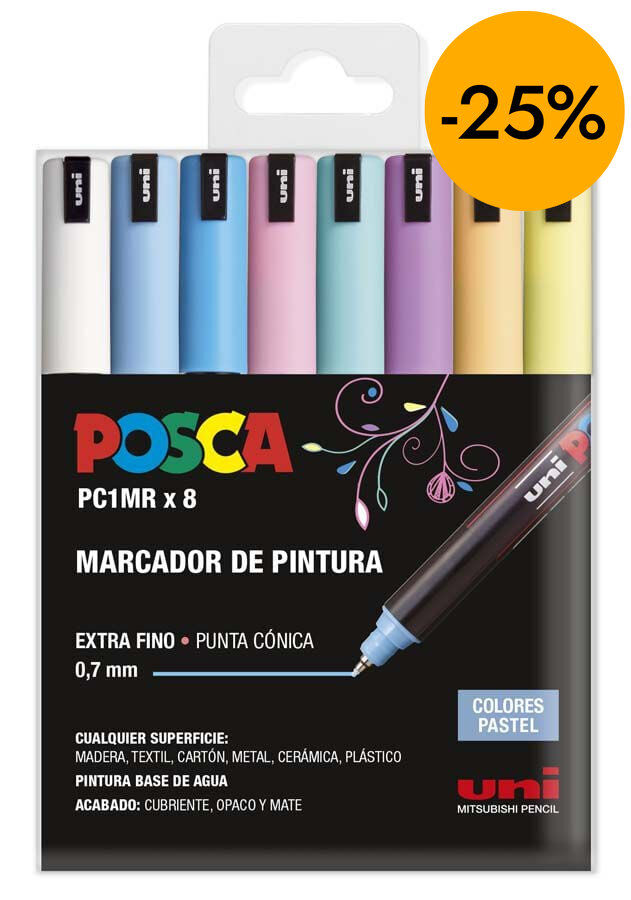 Retoladors Posca PC-1MR 0,7mm Pastel 8 colors
