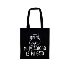 Tote bag ''Mi psicólogo es mi gato''