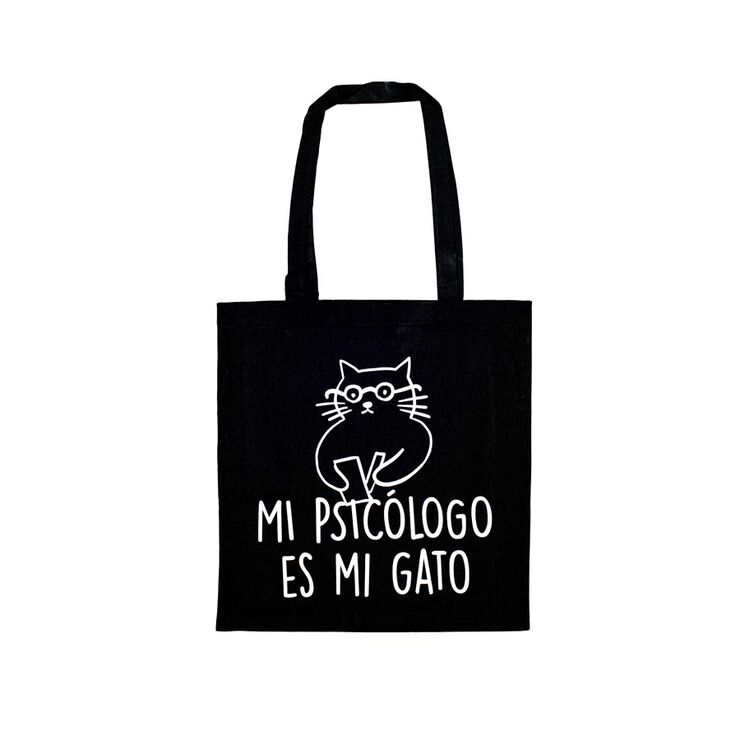 Tote bag ''Mi psicólogo es mi gato''