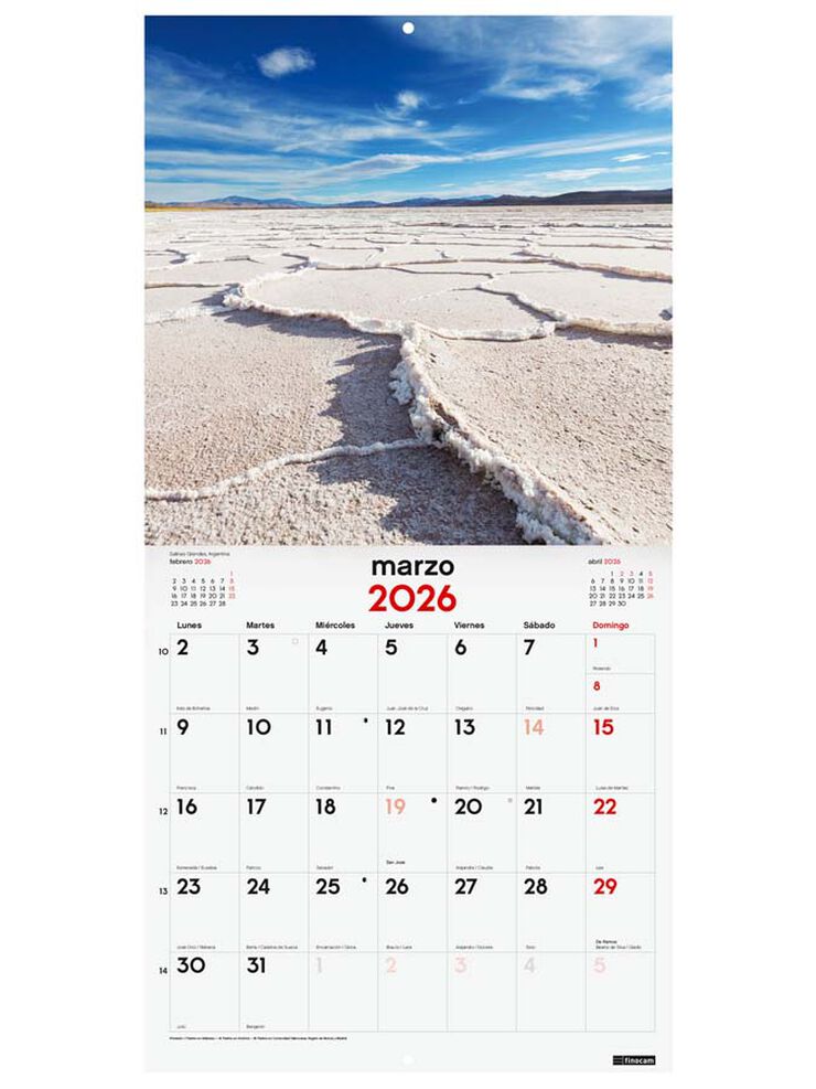 Calendari paret Finocam 30x30 2026 Natural castellà